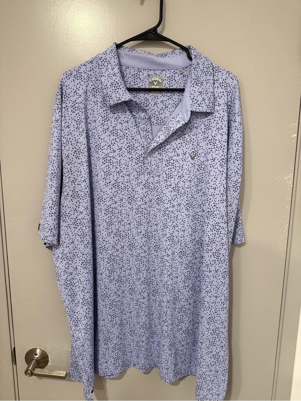Callaway Light Blue Micro-Print Golf Polo